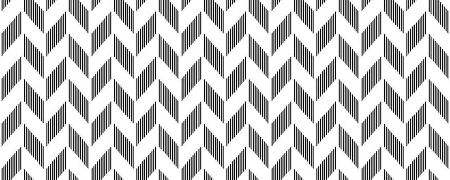espina de pescado sin costura modelo. negro y blanco cheurón antecedentes. repitiendo zigzag textura con líneas. textil tela impresión diseño muestra de tela. fondo de pantalla modelo vector
