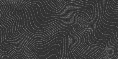 Dotted wave lines background. Abstract wavy stripes texture. Warped and curved dashed lines wallpaper. map design template vector