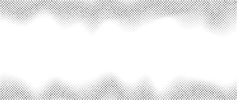 Halftone wavy gradient texture. Faded noise grain wallpaper. Black and white grunge grit surface. Pixelated speckles, dots and particles. overlay backdrop vector
