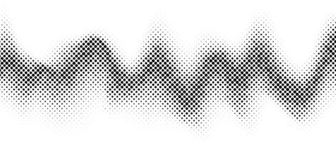 Halftone wave gradient texture. Faded noise grain wallpaper. Black and white grunge grit surface. Pixelated dotted sand background. Messy overlay backdrop vector