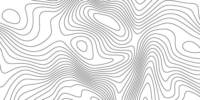 Terrain topographic map concept. Mountain contour height lines background. Black and white landscape geographic pattern. Territory texture. vector
