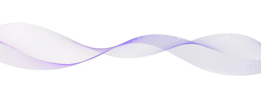 Flowing wave lines background. Abstract smooth curved stripes template. Fine purple fluid shape. Horizontal design element. vector