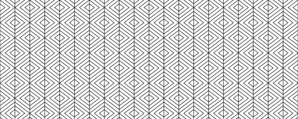 Geometric linear seamless pattern. Black and white repeating texture. Lattice lines with rhombus. Abstract background.