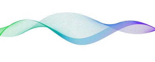 Smooth flowing wave lines. Abstract curved wavy stripes. Light green blue purple gradient design element for presentation, flyer, poster, website, banner, brochure. vector