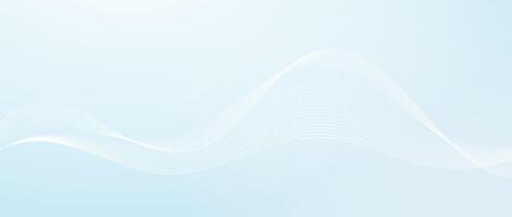 Undulate smooth wave lines design. Abstract flowing stripes template. White fluid curved shape on light teal blue background. Sea water concept wallpaper vector