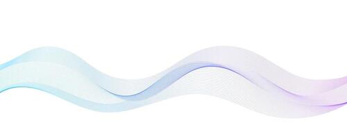 Smooth flowing wave lines. Abstract curved wavy stripes. Light blue purple gradient design element for presentation, flyer, poster, website, banner, brochure. vector