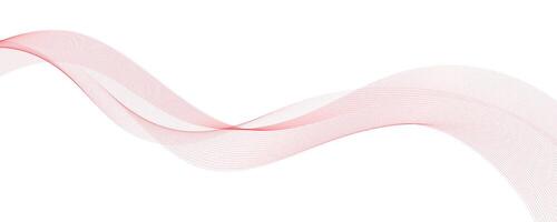 Wave red lines background. Flowing curved smoke lines. Template for banner, flyer, brochure, presentation. vector