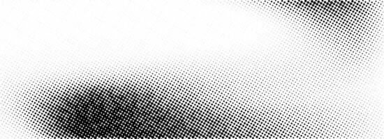 Grunge halftone gradient texture. Black pixelated grange backdrop. Damaged glitched print overlay. Weathered grit noise background. Fade gritty sand wallpaper. Halfton smudged texture surface vector