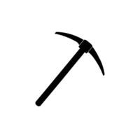 Black and White Pickaxe Mining Tool Icon vector