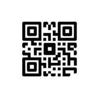 Black and White QR Code Icon Illustration vector