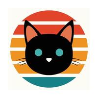Cute Cat Head Silhouette with Pointed Ears Forward vector