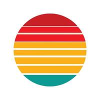 circular retro sunset background with evenly spaced stripes vector