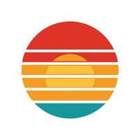 classic retro sunset with soft faded stripe layers vector