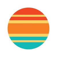 bold retro circle background with clean horizontal lines vector
