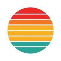 bold vintage stripe sunset circle with clean divisions vector