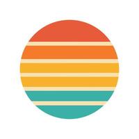 circular retro stripe layout representing sunset vector