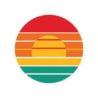 bold retro sunset with overlapping linear gradients vector