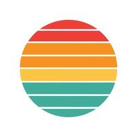 Faded Vintage Sunset with Symmetrical Stripe Pattern vector