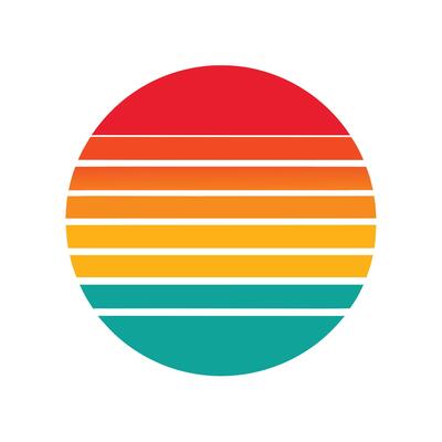 Clean Retro Background with Wide Horizontal Sunset Bands