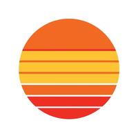 Flat Circular Sun with Retro Gradient Stripe Layers vector