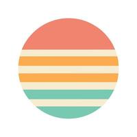 Flat Retro Icon with Horizontal Stripe Background vector