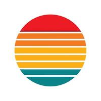 Clean Retro Stripe Background Forming Circular Sun vector