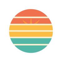 Flat Retro Stripe Background Forming Sun with Pastel Colors vector