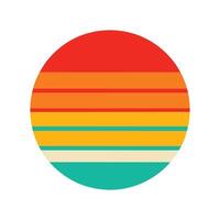 Flat Retro Sunset Background with Bold Stripe Design vector
