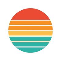 Cleanly Divided Retro Sunset Stripes in Circular Form vector