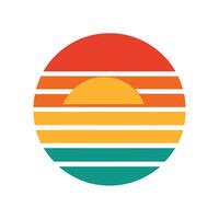 Clean Retro Sunset Stripes with Beach Vibes vector