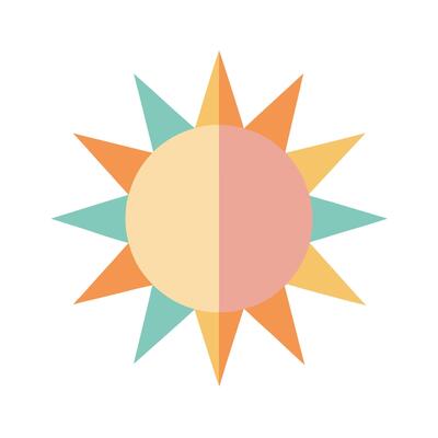 Classic Sun Shape with Pastel Retro Band Styling