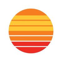 Flat Retro Sunset Stripes Arranged in Circle Form vector
