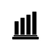 Column Chart Icon Flat and Clean Look Isolated vector