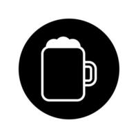 illustration showcasing a frothy beer mug icon in a simple yet elegant black and white design vector