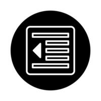 The previous button navigation menu in a black circle provides simple and efficient functionality the user experience vector