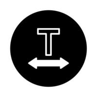 Text width adjustment icon representing typography modifications within software design and interfaces ensuring user customization accessibility vector