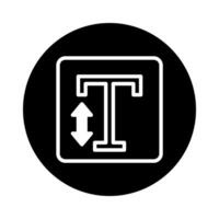 Text adjustment icon symbol illustrating character height modification and creative design element for applications graphic usage vector