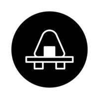Stylized minimalist sushi icon on a dark backdrop showcases traditional japanese onigiri preparation vector