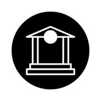 Stylized linear representation building authority banking architecture symbolic graphic isolated bank or financial institution featuring classic design and stable construction vector