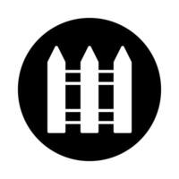 Stylized fence icon illustration on black background with a minimalist design and clear separation vector