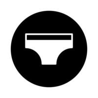 Simple underpants graphic icon in a black circle a symbol representing basic clothing item design vector