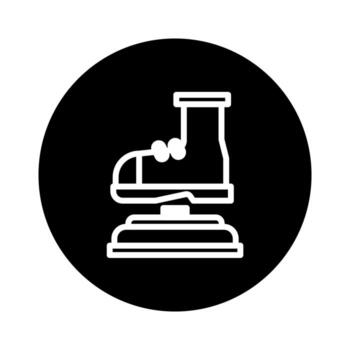 sencillo zapato pulido máquina línea dibujo icono en negro y blanco color esquema y antecedentes vector