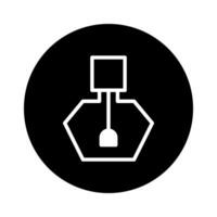 Simple nail polish bottle icon in a circle minimalist design representing beauty and style cosmetics vector