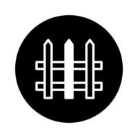 Simple fence design illustration for rural property boundary security or construction icon with minimalist aesthetic approach vector