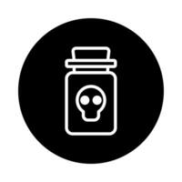 Simple depiction of a dangerous poison bottle with skull symbol warns of potential toxicity and health risk for use vector