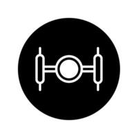 Simple design of an automotive axle icon set against a dark round background illustration vector