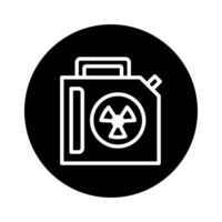 Radioactive waste container icon in a minimalist style conveying hazard safety and environmental risks with clean lines and symbol vector