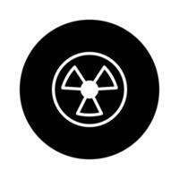Radiation symbol in black circle representing safety precautions for nuclear energy hazards and security measures vector