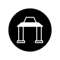 Monochrome icon of an archway or gate with simple geometric design suitable illustration vector