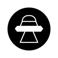 Minimalistic UFO art illustration for extraterrestrial phenomena and futuristic technology on black background vector